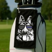 K9 Police Thin Blue Line German Shepherd Patriotic Golf Towel thumb 2