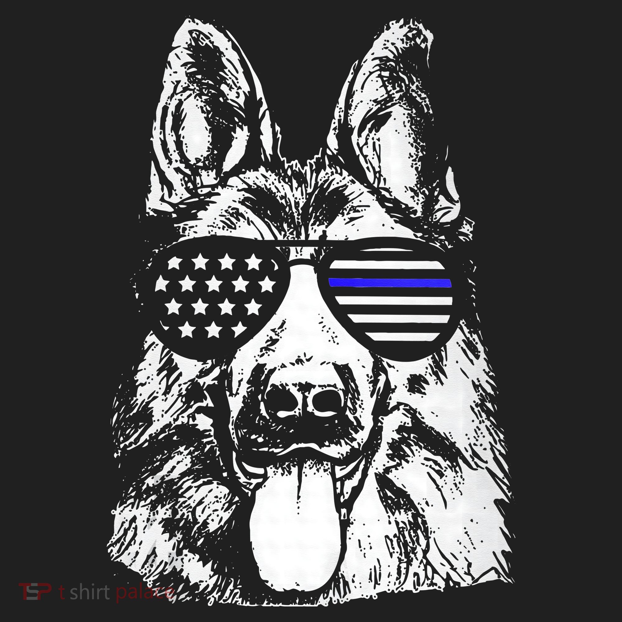 K9 Police Thin Blue Line German Shepherd Patriotic Golf Towel