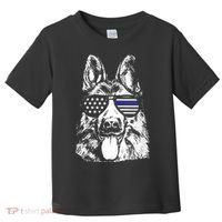 K9 Police Thin Blue Line German Shepherd Patriotic Toddler T-Shirt thumb 0