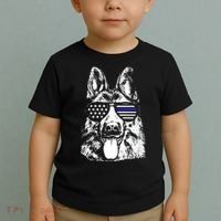 K9 Police Thin Blue Line German Shepherd Patriotic Toddler T-Shirt thumb 2