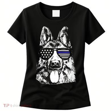 K9 Police Thin Blue Line German Shepherd Patriotic Women's T-Shirt