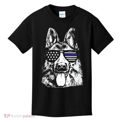 K9 Police Thin Blue Line German Shepherd Patriotic Kids T-Shirt
