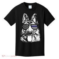 K9 Police Thin Blue Line German Shepherd Patriotic Kids T-Shirt thumb 0