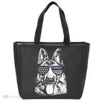 K9 Police Thin Blue Line German Shepherd Patriotic Tote Bag thumb 0