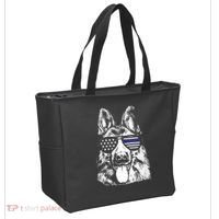 K9 Police Thin Blue Line German Shepherd Patriotic Tote Bag thumb 2