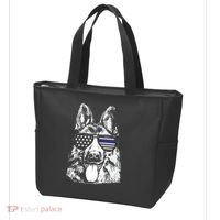 K9 Police Thin Blue Line German Shepherd Patriotic Tote Bag thumb 3