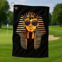 King Pharaoh Tutankhamun Sunglasses King Tut Sunglasses Golf Towel thumb 1