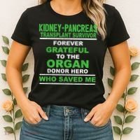 Kidney Pancreas Transplant Survivor Forever Grateful Women's T-Shirt thumb 2