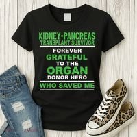 Kidney Pancreas Transplant Survivor Forever Grateful Women's T-Shirt thumb 3