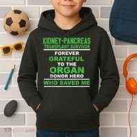Kidney Pancreas Transplant Survivor Forever Grateful Kids Hoodie thumb 2
