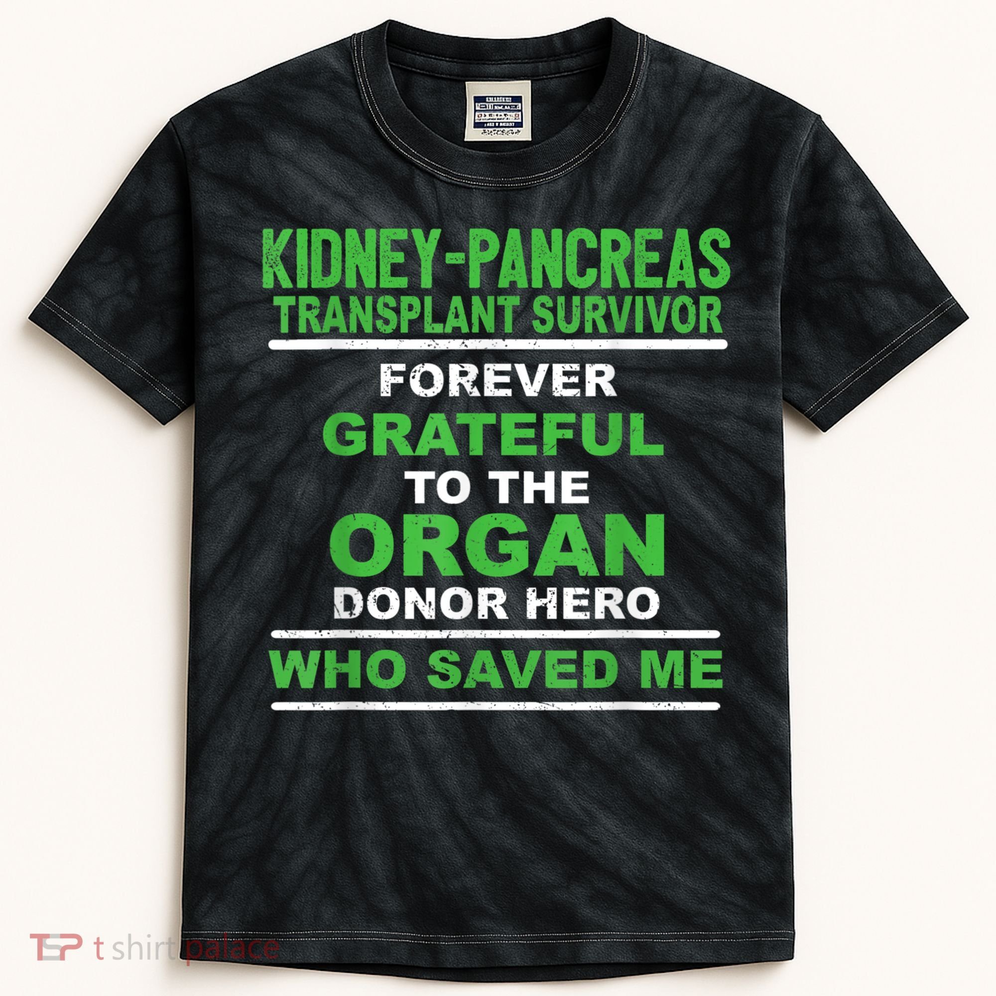 Kidney Pancreas Transplant Survivor Forever Grateful Kids Tie-Dye T-Shirt