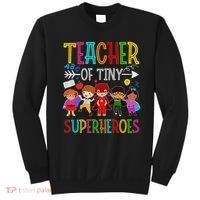 Kindergarten Prek Teacher Of Tiny Superheroes Back To School Sweatshirt thumb 0
