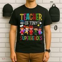 Kindergarten Prek Teacher Of Tiny Superheroes Back To School T-Shirt thumb 6