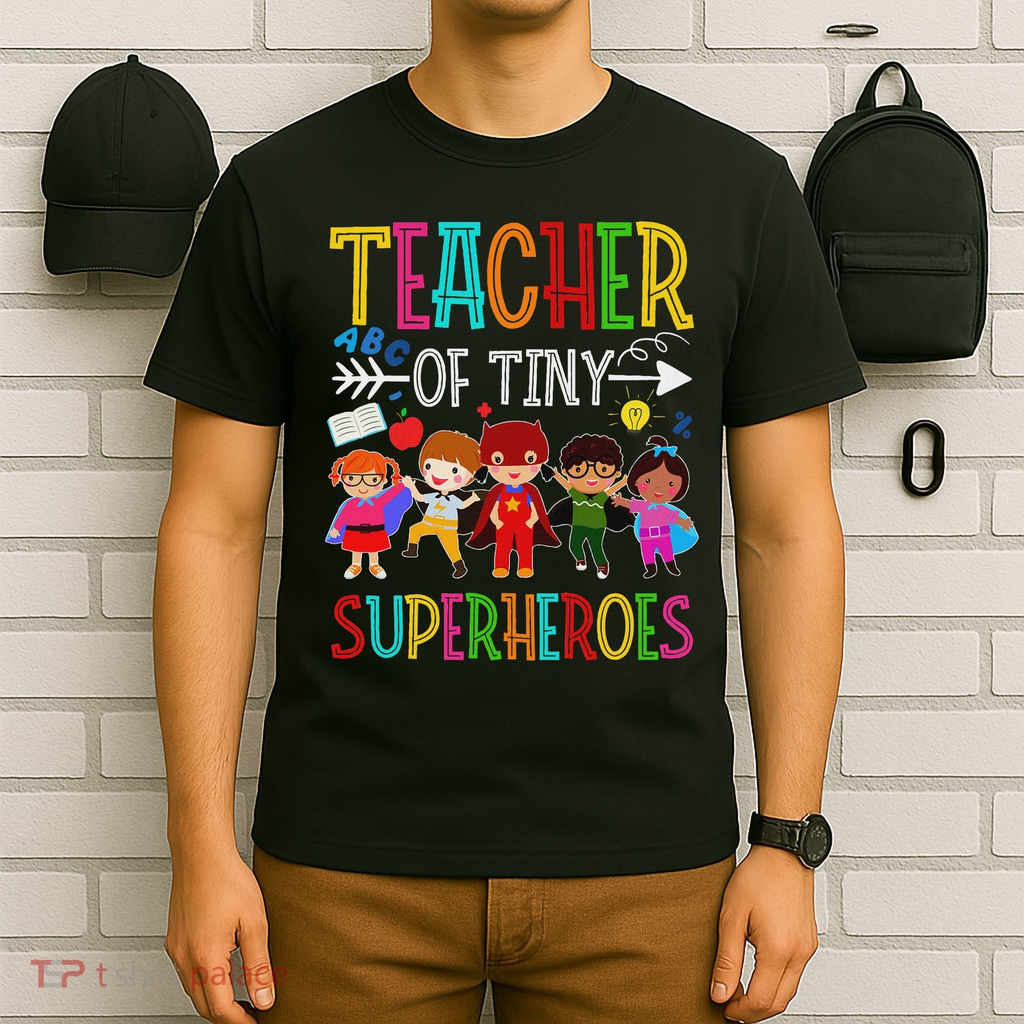 Kindergarten Prek Teacher Of Tiny Superheroes Back To School T-Shirt