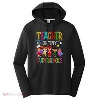 Kindergarten Prek Teacher Of Tiny Superheroes Back To School Performance Fleece Hoodie thumb 0