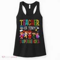 Kindergarten Prek Teacher Of Tiny Superheroes Back To School Women's Tank Top thumb 0