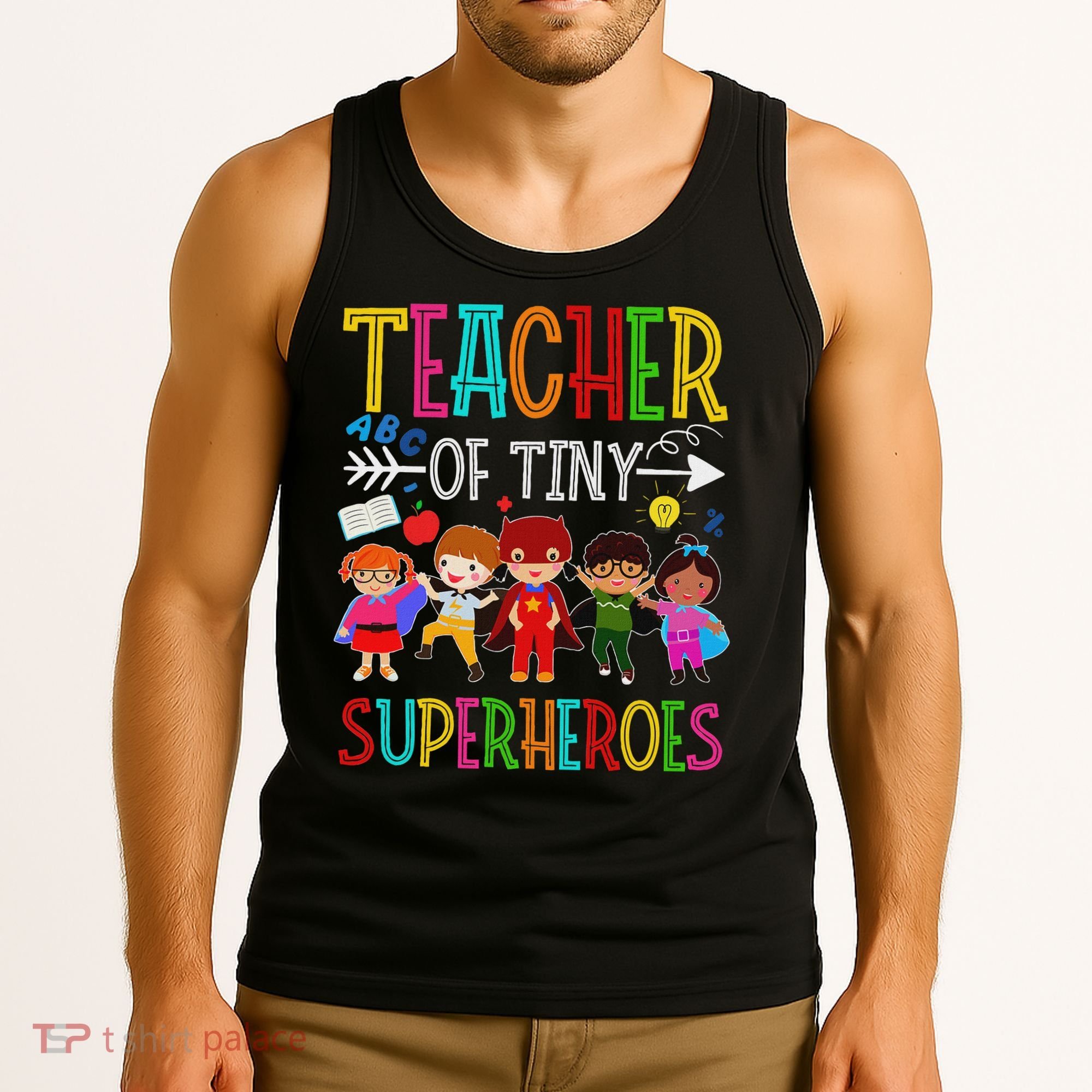 Kindergarten Prek Teacher Of Tiny Superheroes Back To School Tank Top