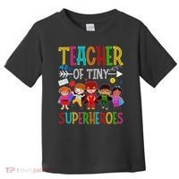 Kindergarten Prek Teacher Of Tiny Superheroes Back To School Toddler T-Shirt thumb 0