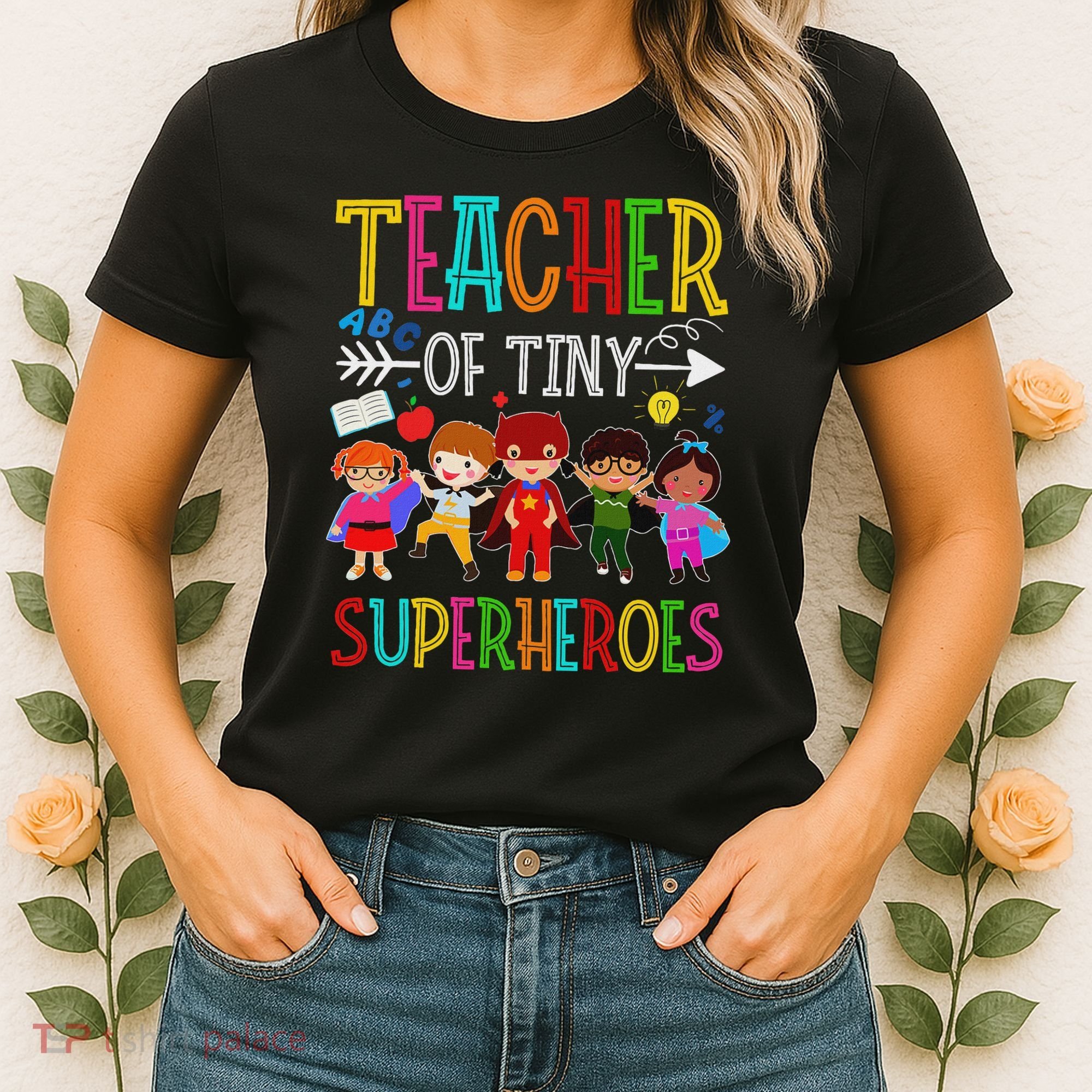 Kindergarten Prek Teacher Of Tiny Superheroes Back To School Women's T-Shirt