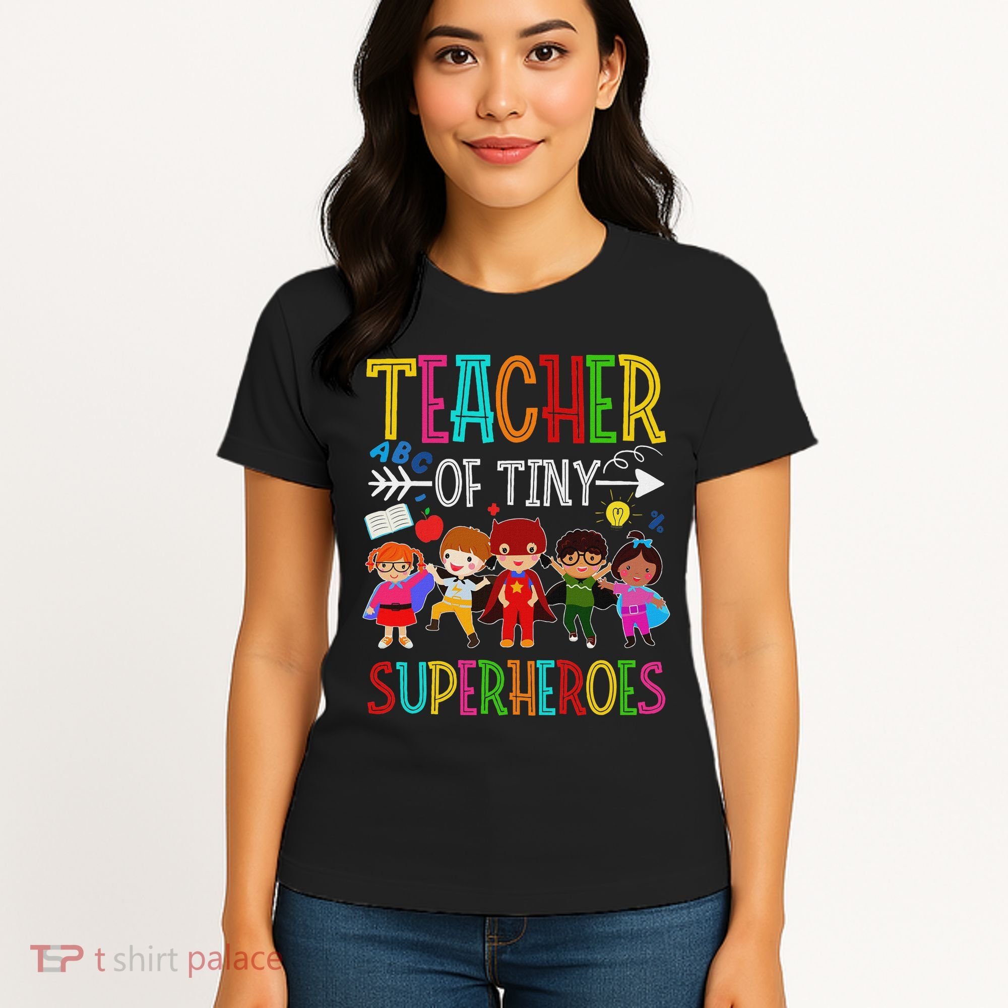 Kindergarten Prek Teacher Of Tiny Superheroes Back To School Women's T-Shirt