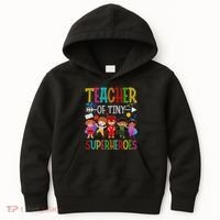 Kindergarten Prek Teacher Of Tiny Superheroes Back To School Kids Hoodie thumb 0
