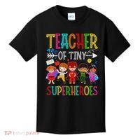 Kindergarten Prek Teacher Of Tiny Superheroes Back To School Kids T-Shirt thumb 0