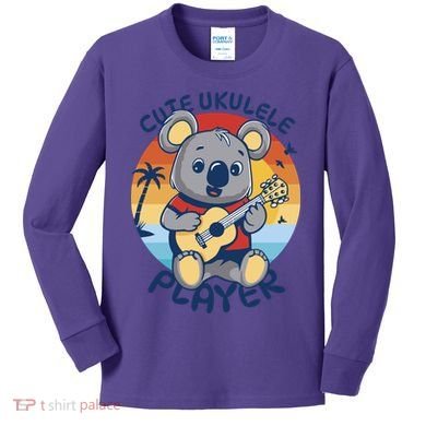 Koala Playing Ukulele Kids Long Sleeve Shirt