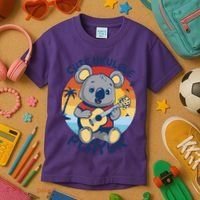 Koala Playing Ukulele Kids T-Shirt thumb 3