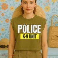 K9 Police Unit Dog Canine Officer Garment-Dyed Women's Muscle Tee thumb 4