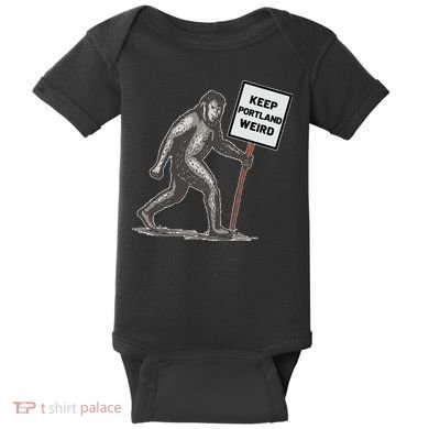 Keep Portland Weird Bigfoot Baby Bodysuit