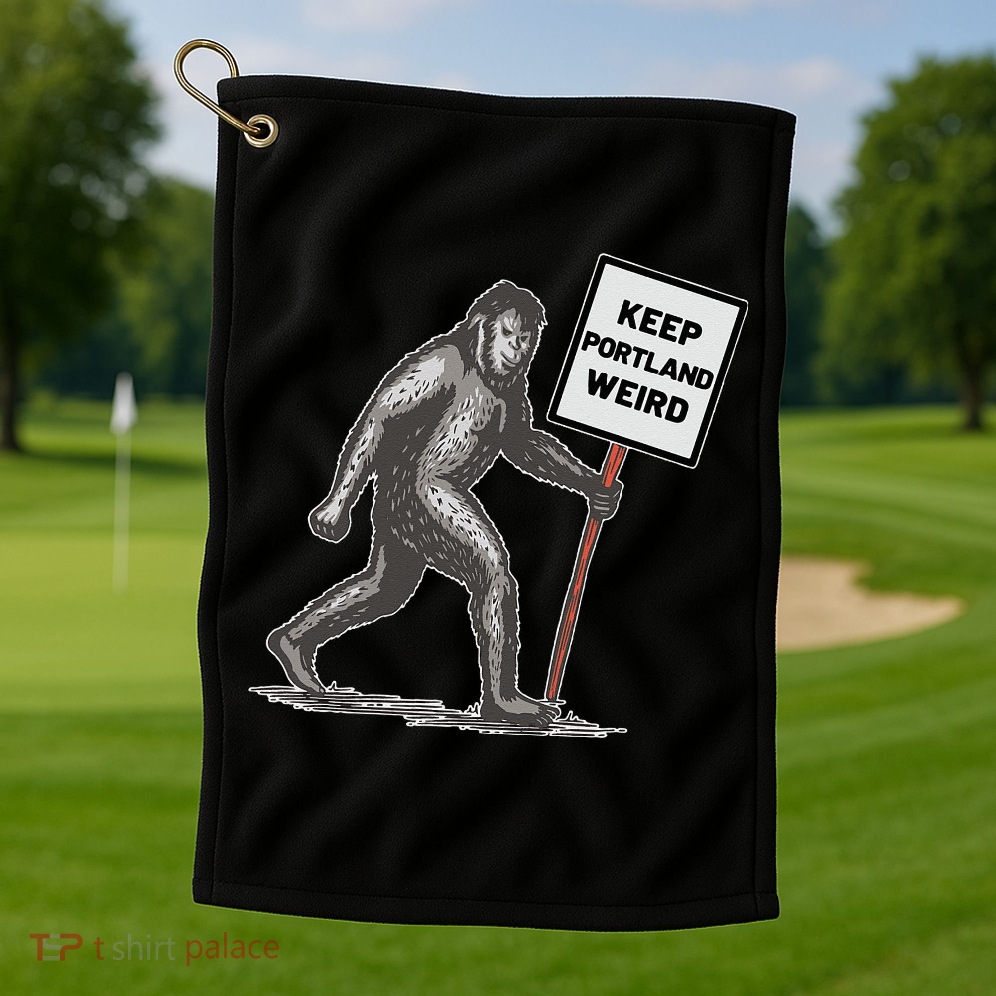 Keep Portland Weird Bigfoot Golf Towel