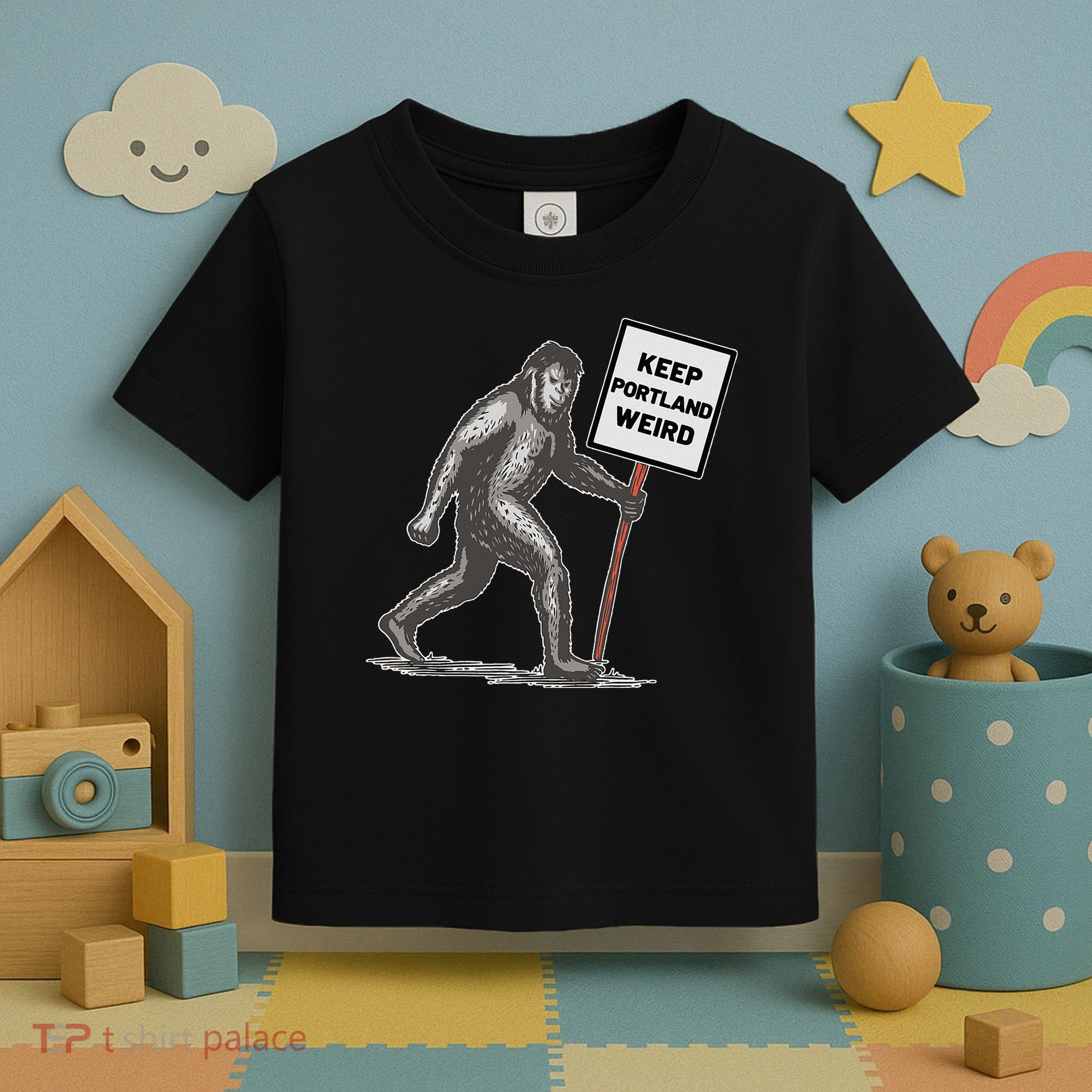 Keep Portland Weird Bigfoot Toddler T-Shirt
