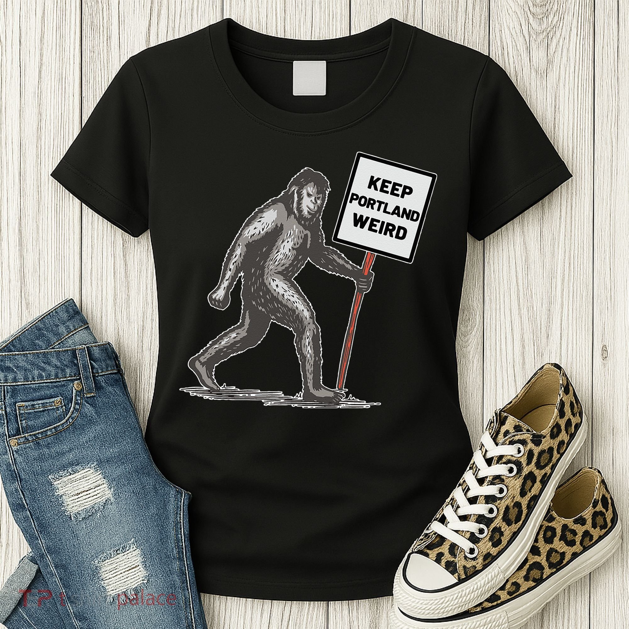 Keep Portland Weird Bigfoot Women's T-Shirt
