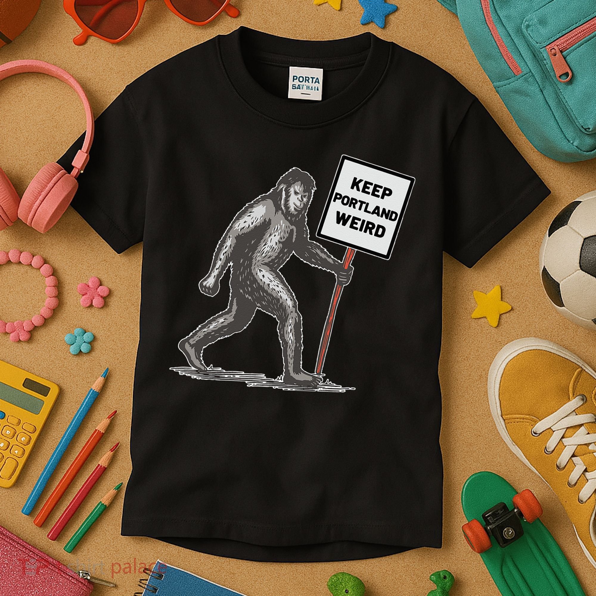 Keep Portland Weird Bigfoot Kids T-Shirt