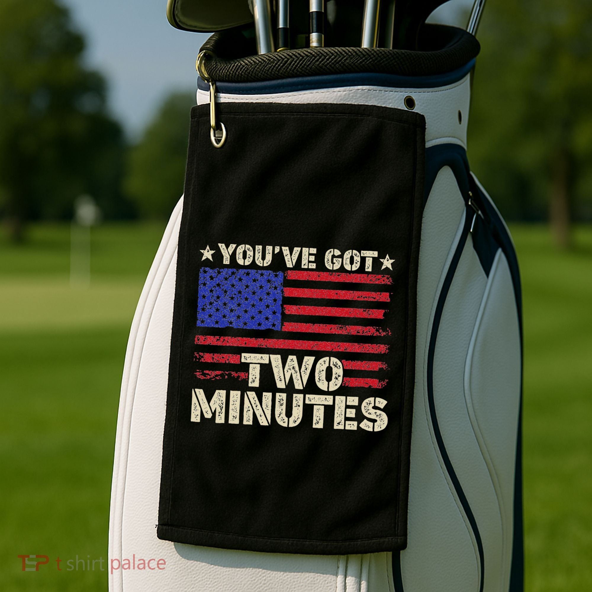 Kash Patel YouVe Got Two Minutes Interview Quote Humor Golf Towel