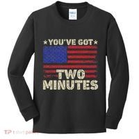 Kash Patel YouVe Got Two Minutes Interview Quote Humor Kids Long Sleeve Shirt thumb 0