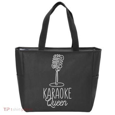 Karaoke Queen Microphone Musical Tote Bag