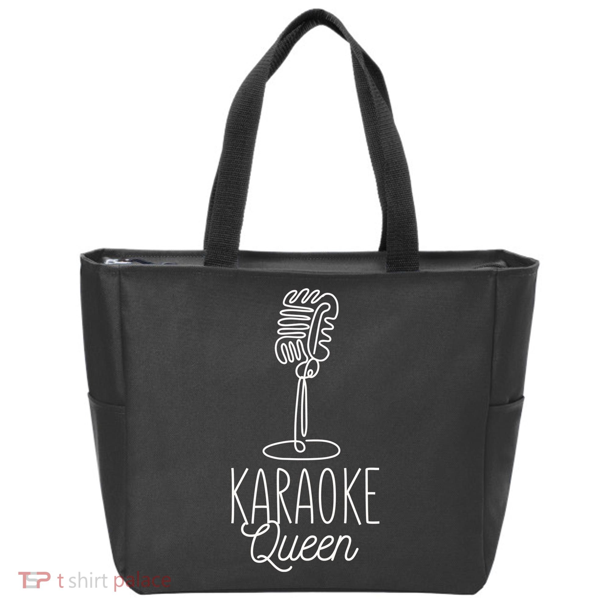 Karaoke Queen Microphone Musical Tote Bag