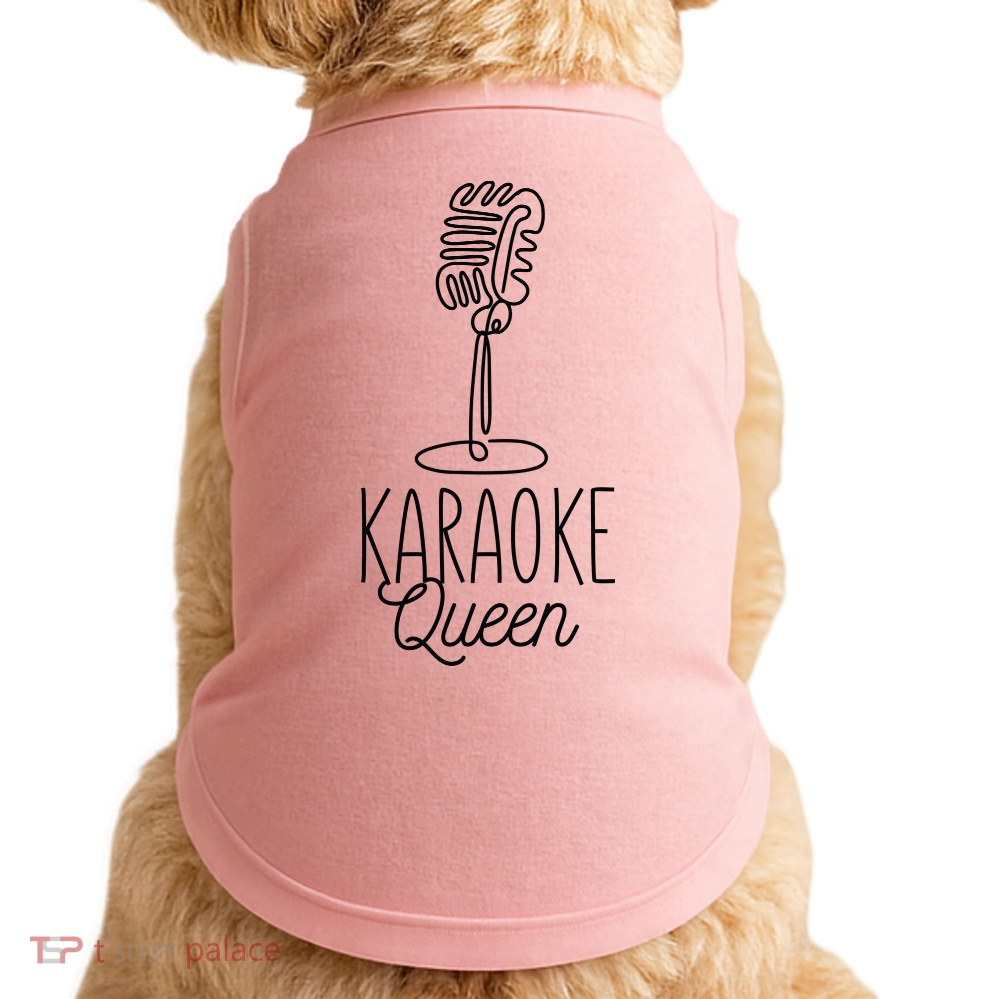 Karaoke Queen Microphone Musical Doggie Tank