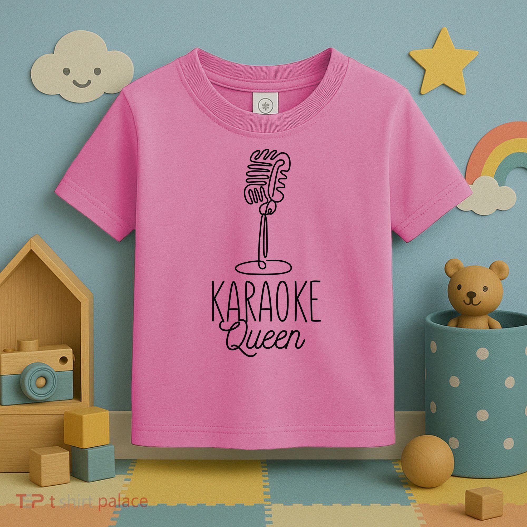Karaoke Queen Microphone Musical Toddler T-Shirt