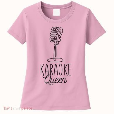 Karaoke Queen Microphone Musical Women's T-Shirt