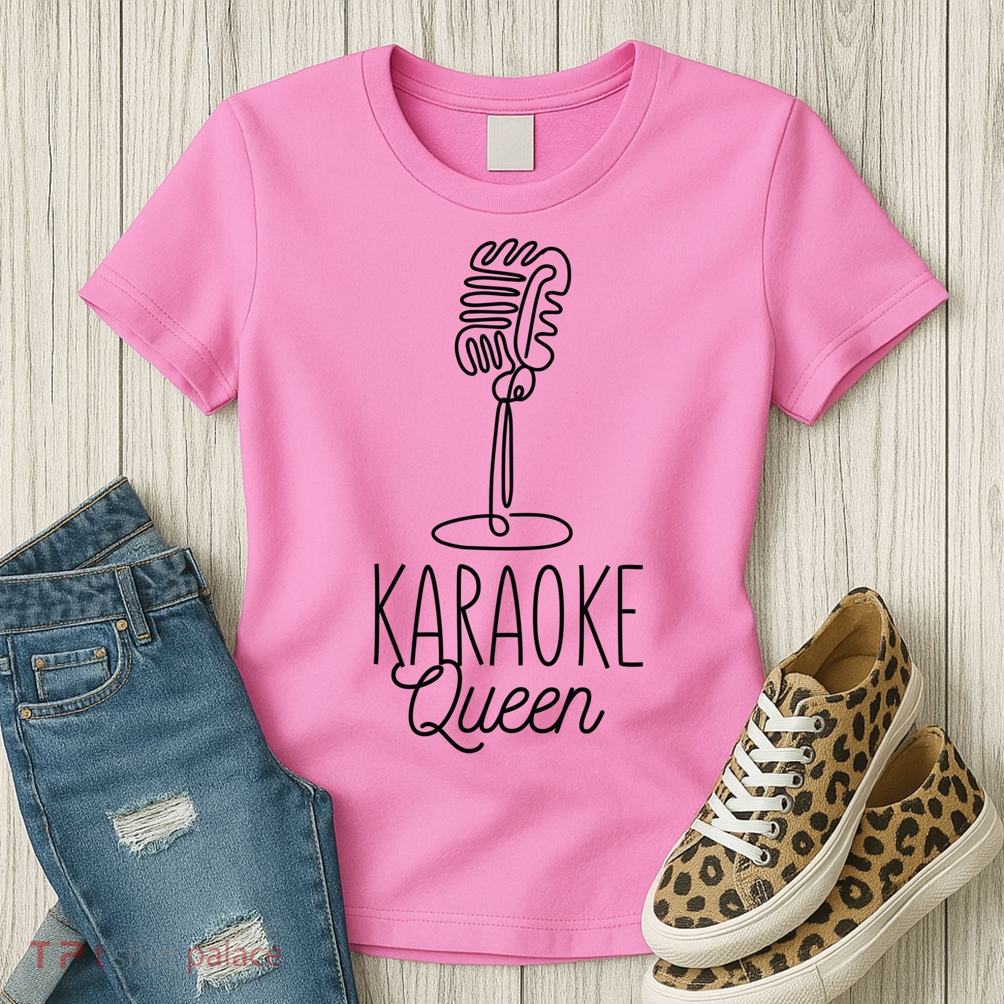 Karaoke Queen Microphone Musical Women's T-Shirt
