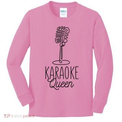 Karaoke Queen Microphone Musical Kids Long Sleeve Shirt