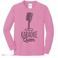 Karaoke Queen Microphone Musical Kids Long Sleeve Shirt thumb 0