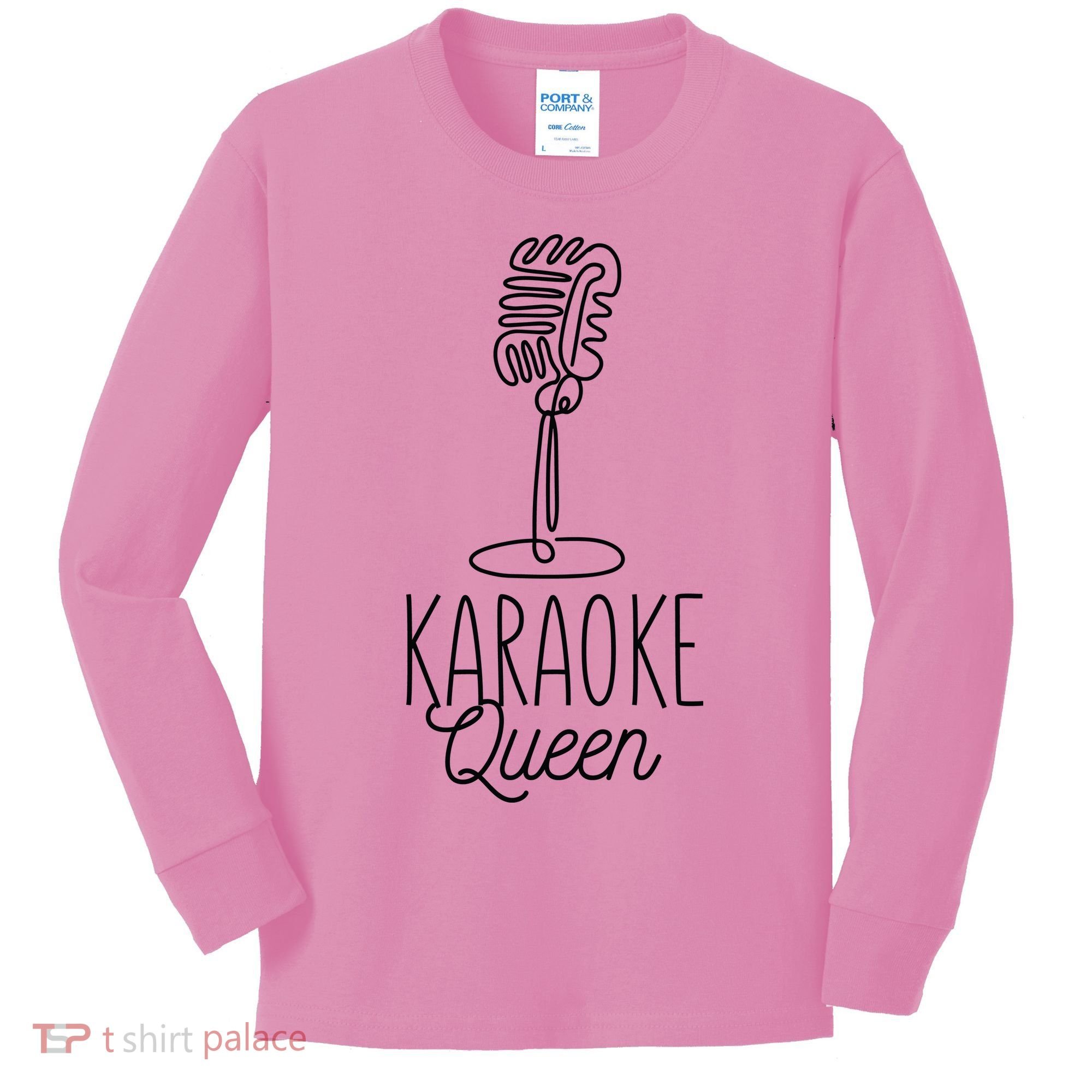 Karaoke Queen Microphone Musical Kids Long Sleeve Shirt