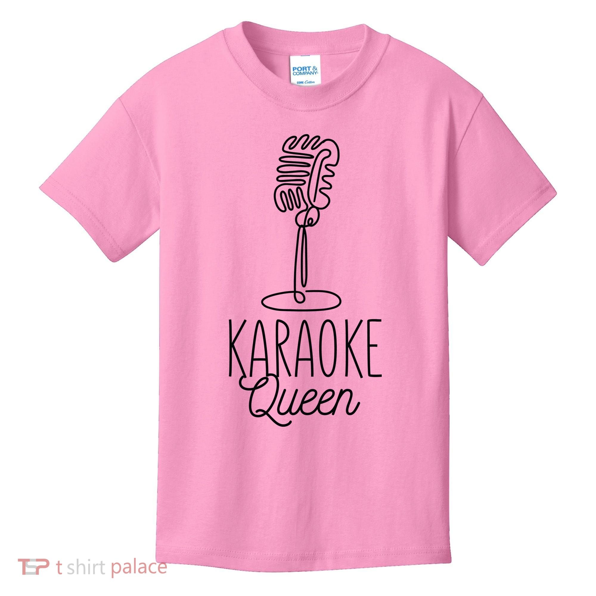 Karaoke Queen Microphone Musical Kids T-Shirt