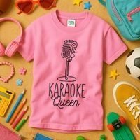 Karaoke Queen Microphone Musical Kids T-Shirt thumb 3