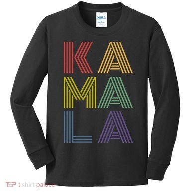 Kamala Retro 70s Vintage Kids Long Sleeve Shirt