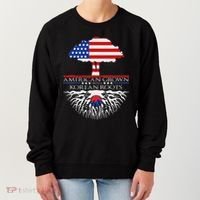 Korean Roots American Grown Tree Flag Us Korea Asian Women's Sweatshirt thumb 0
