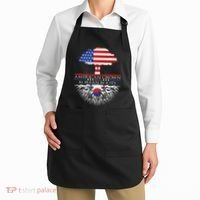 Korean Roots American Grown Tree Flag Us Korea Asian Apron thumb 2
